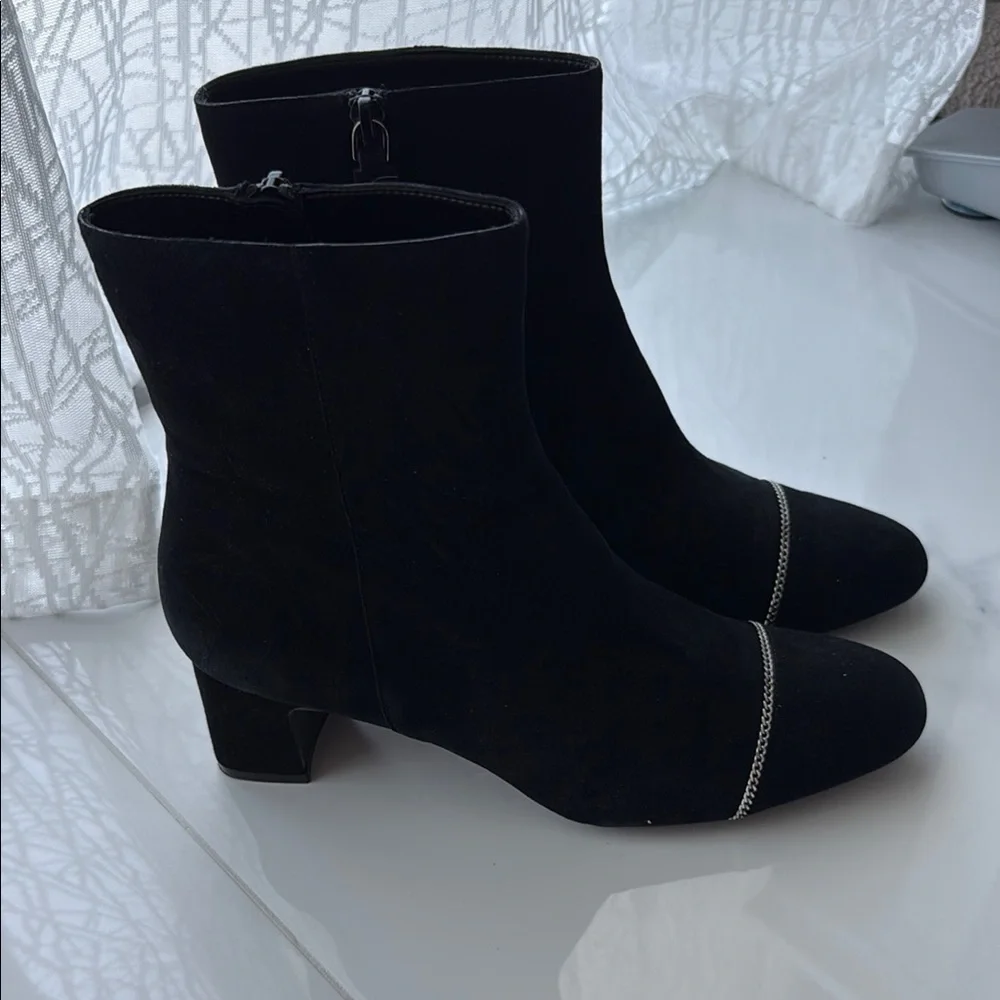 Stuart Weitzman Black Suede Ankle Boots